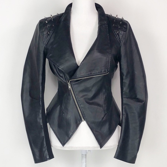 Love Tree Jackets & Blazers - Love Tree Vegan Leather Spike Studded Jacket